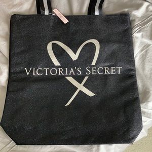 Victoria’s Secret Black Glitter Tote Bag